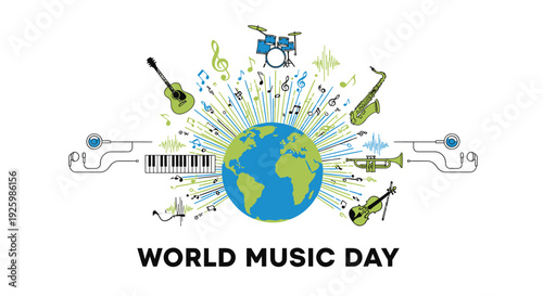 World Music Day icon vector illustration