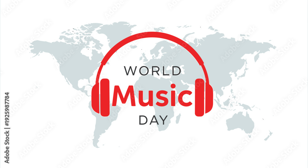 Naklejka premium World Music Day icon vector