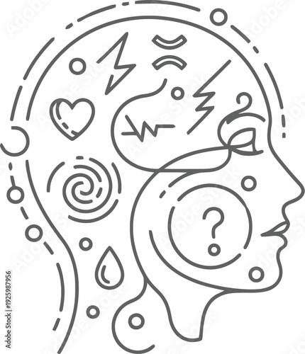 Complex thoughts and emotions inside human mind