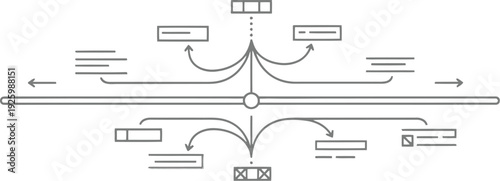 Process flow diagram with multiple stages and arrows
