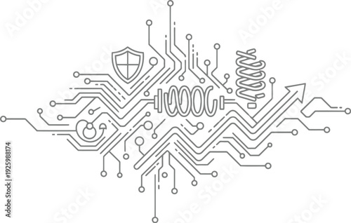 Secure circuit board design with shield icon