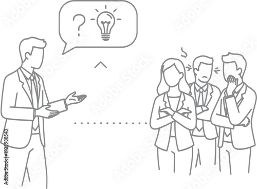 Businessman presenting idea to colleagues in meeting