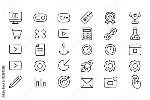 Modern UI Interface Line Icons Pack for SaaS Dashboard Systems