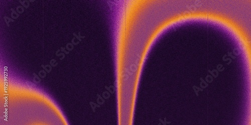 A dark, moody abstract background with soft, glowing orange and purple arches on a grainy texture. A modern, atmospheric design for a creative brand, a poster, or a futuristic, stylish website.