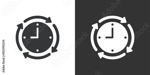 Time Update icon. Solid glyph series icon