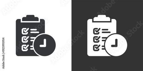 Task Schedule icon. Solid glyph series icon