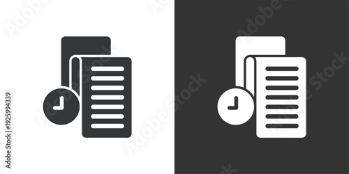 Document History icon. Solid glyph series icon