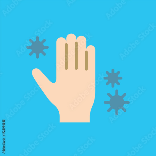 手にばい菌がついたアイコン