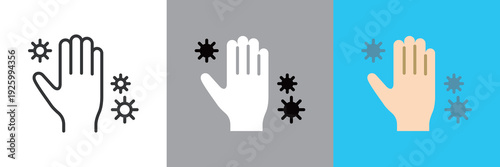 手にばい菌がついたアイコン