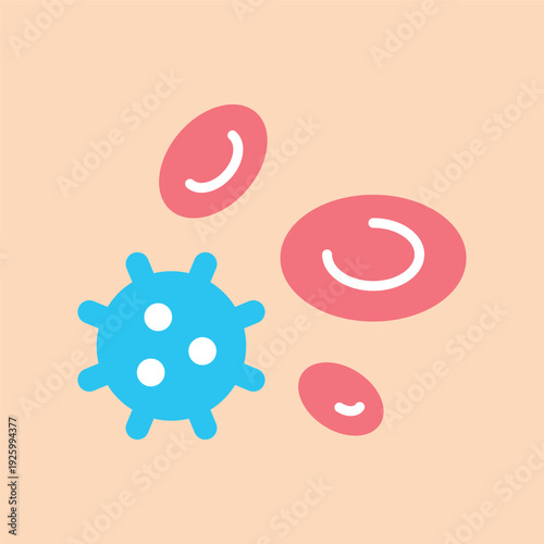 赤血球と白血球のアイコン