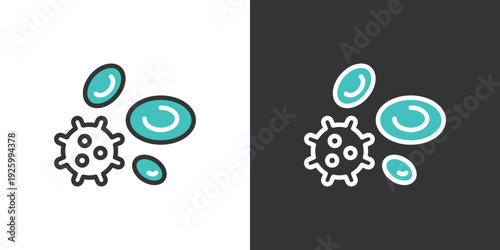 赤血球と白血球のアイコン