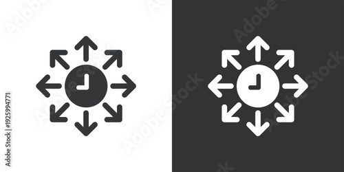Time Distribution icon. Solid glyph series icon