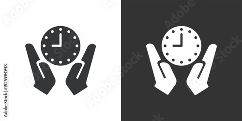 Time Management or Time Protection icon. Solid glyph series icon