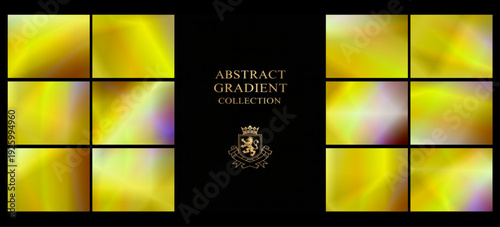 Rich golden gradient squares glow against deep black, surrounding an ornate central emblem, perfect for upscale branding, invitations, and luxury packaging visuals.