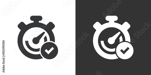 Stopwatch Success icon. Solid glyph series icon