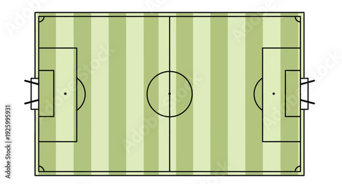 Aerial view of a soccer field with a dark silhouette