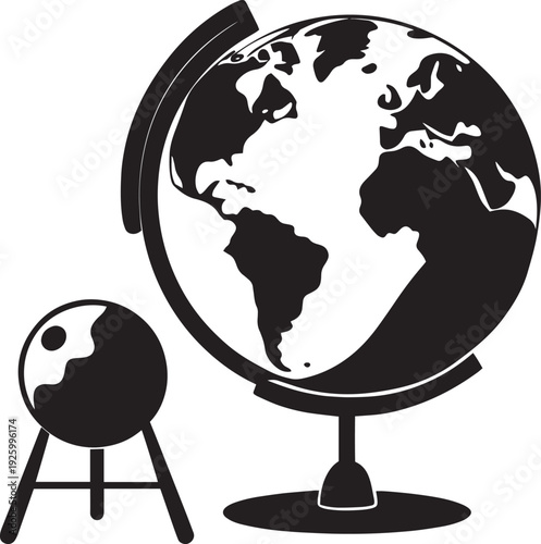 Earth Globe and Moon Model Set