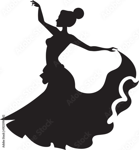 Graceful Ballroom Dancer Silhouette