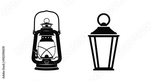 Baby carriage and crib icons presented as a dark silhouette
