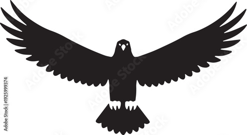 Majestic eagle in mid flight with wings spread wide