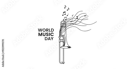 World Music Day icon vector