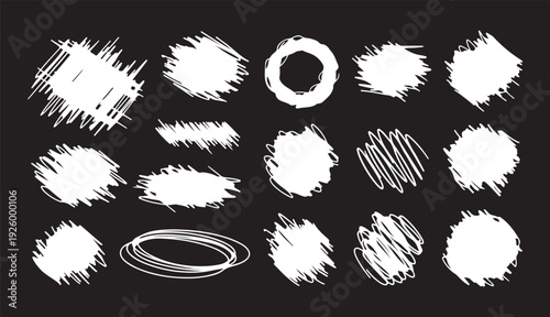 Straight line vector brush strokes. Black hand drawn stripes, smears. Chinese or Japanese calligraphy brushstrokes set. Rough grunge thick paint line texture.