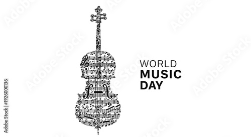 World Music Day violin icon
