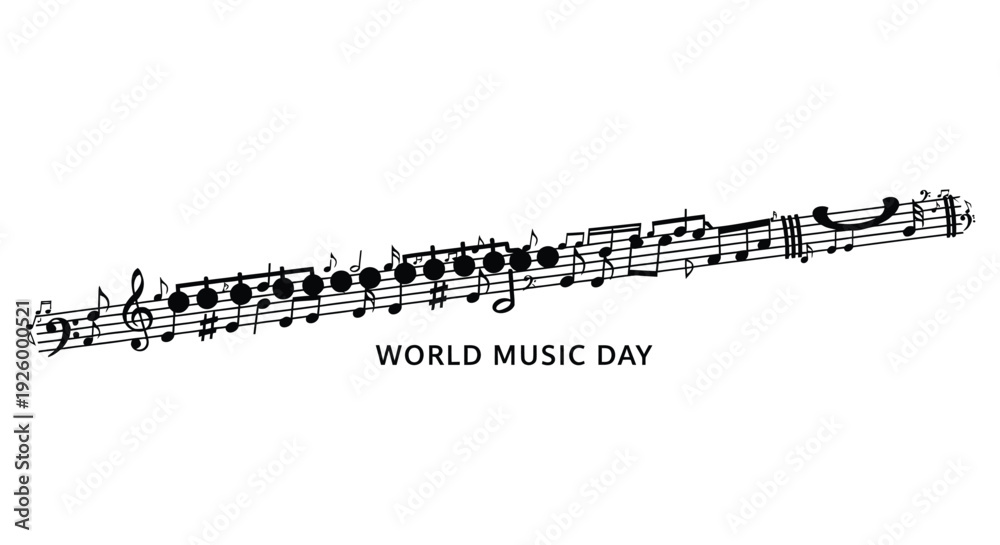 Fototapeta premium World Music Day musical notes vector