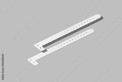 Blank medical ID wristband or bracelet mockup isolated on background. Realistic for clinic or hospital patient identification, healthcare branding, event access control, safety or security branding