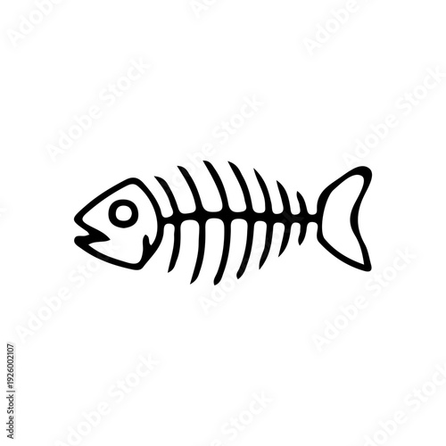 Simple Fish Skeleton Icon