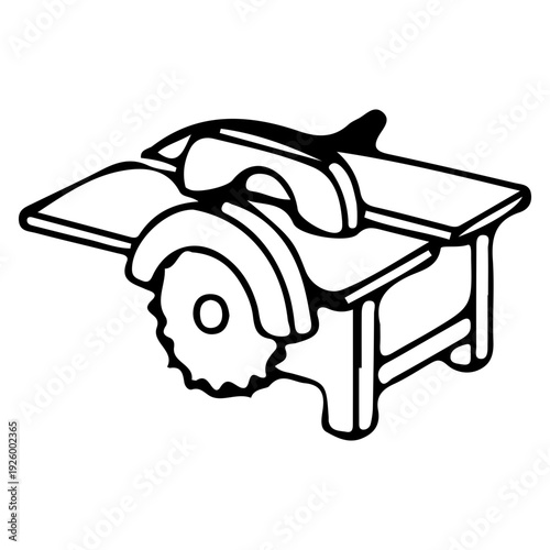 Table Saw Icon Outline