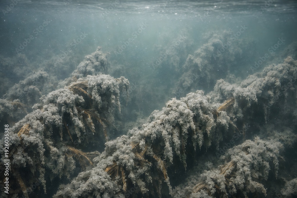 Obraz premium Exploring the Muted Depths of Submerged Decay in Environmental Landscapes