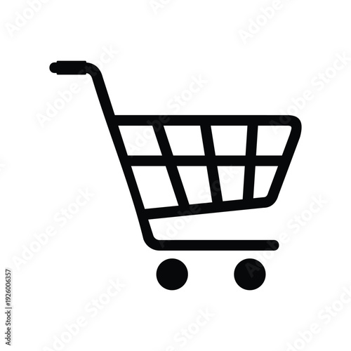 Shopping cart vector illustration suitable for e-commerce websites, online stores, mobile apps and digital marketplace interfaces. The design is isolated on a transparent background.