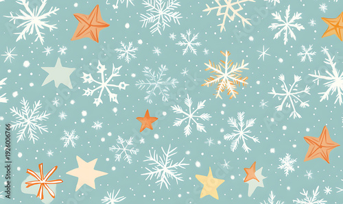 Christmas and New Year background with festive decorations, snowflakes, and holiday-themed elements. Ideal for greeting cards, invitations, and seasonal designs.