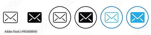 A variety of email icons in different colors and styles