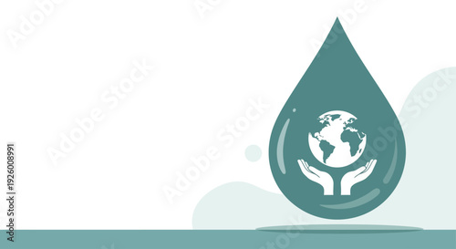 Minimal Corporate World Water Day Water Drop Flat Vector Background