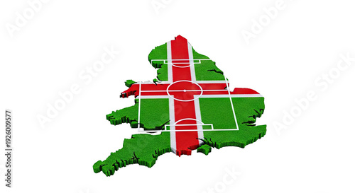 England Map as a Football Field