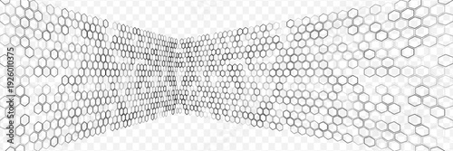 Hexagon pattern. Outline honeycomb background. Metal carbon material. Honey hive seamless print. Vector