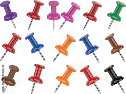 set of colorful pins
