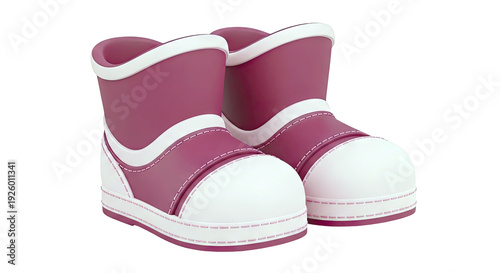 3D Rendered Cartoonish Pink Boots