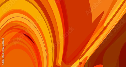 Abstract Translucent Golden Waves with Layered Amber and Orange Geometric Shapes