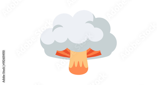 Explosion Vector Illustration, Flat Design, Abstract Concept, Disaster, Bomb, Nuclear Blast