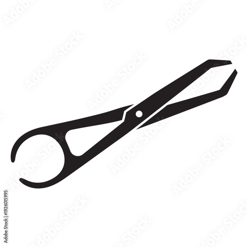 Crucible Tongs Icon Vector - Laboratory Chemistry Equipment and Science Research Tool Silhouette