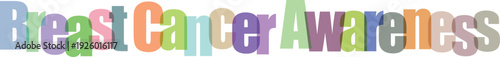 Breast Cancer Awareness Multicolored Text Graphic