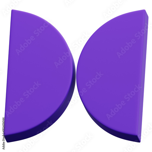 Obraz na plátně 3D Purple Opposing Half Circle Balance