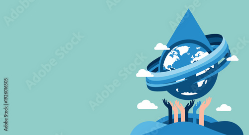 Protecting Our Planet A Creative Illustration for World Water Day Celebration and Environmental Awareness