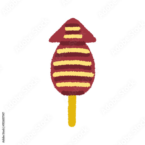 イカ焼き イラスト 夏祭り 屋台 グルメ 手描き シンプル