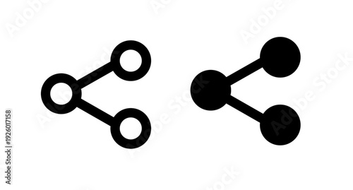 Simple black share icon symbols isolated on light gray background