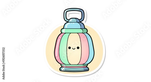 Colorful Cartoon Lantern Illustration Design Element.