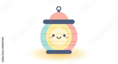 Colorful Cartoon Egg with Happy Face Illustration.